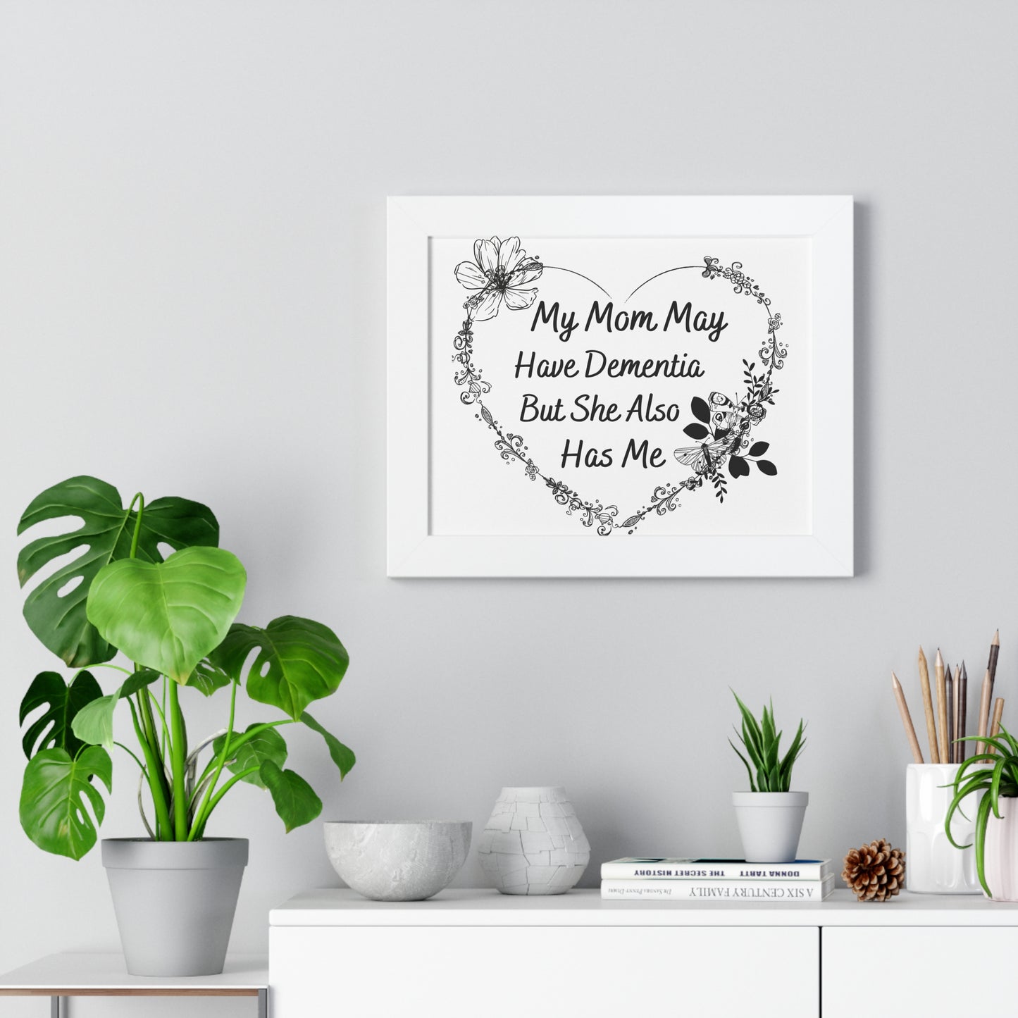 Heartfelt Dementia Awareness Framed Poster, Inspirational Wall Art for Caregivers, Gifts for Mom, Memory Loss Keepsake, Home Decor