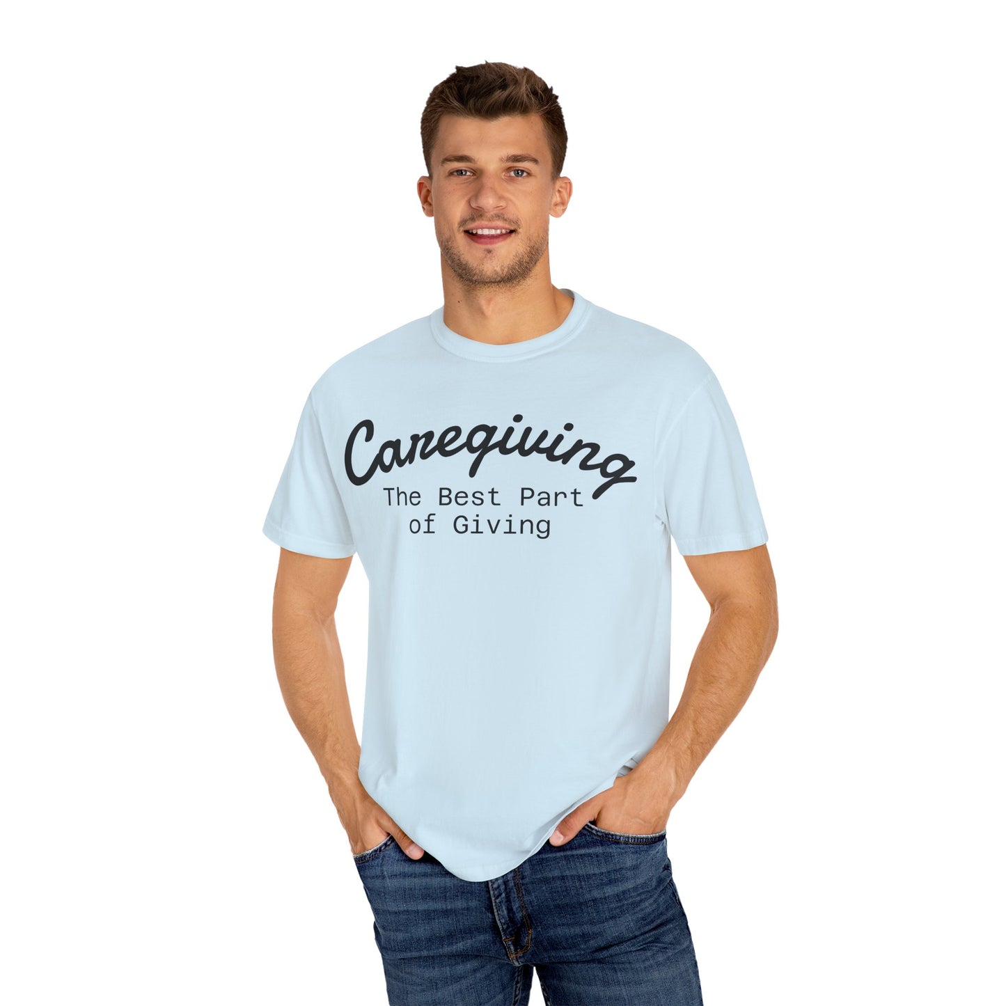 Caregiving Love Over Dementia T-shirt, Inspirational Quote Tee, Unisex Garment-Dyed Shirt, Caregiver Gifts, Supportive Apparel