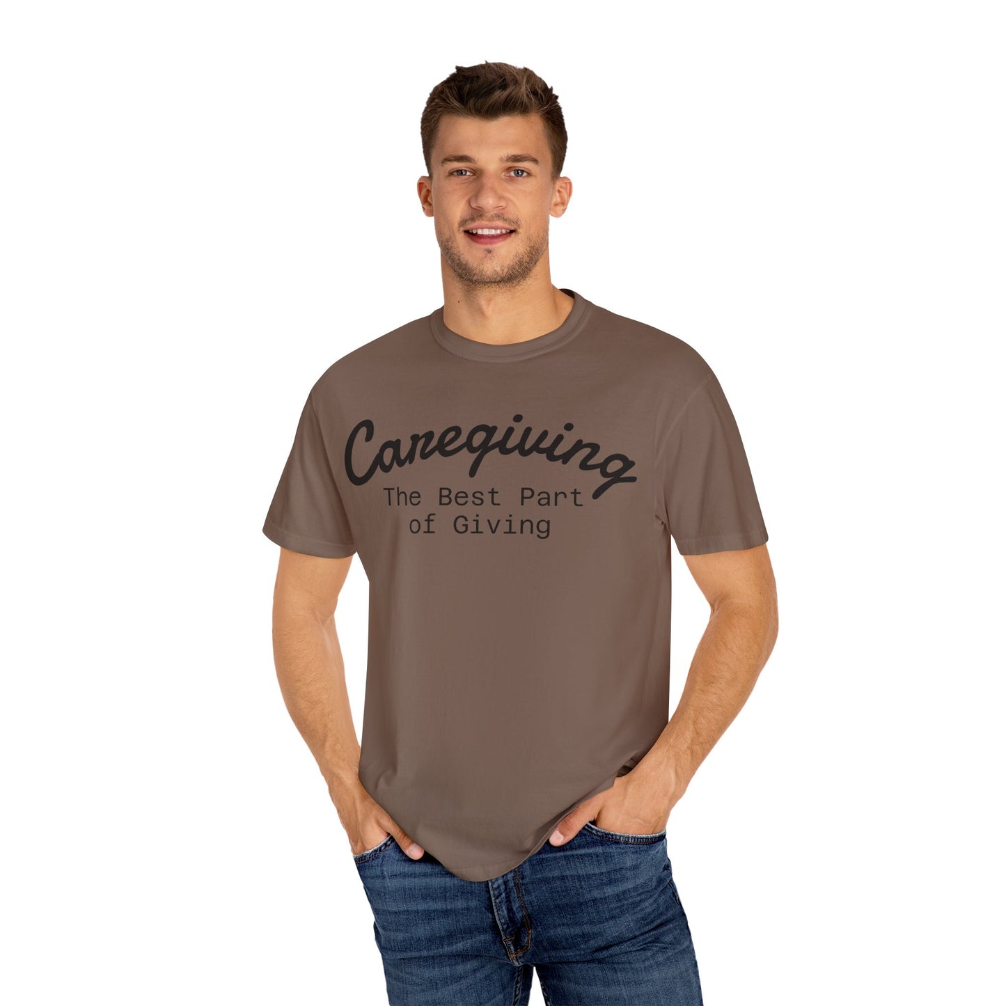 Caregiving Love Over Dementia T-shirt, Inspirational Quote Tee, Unisex Garment-Dyed Shirt, Caregiver Gifts, Supportive Apparel