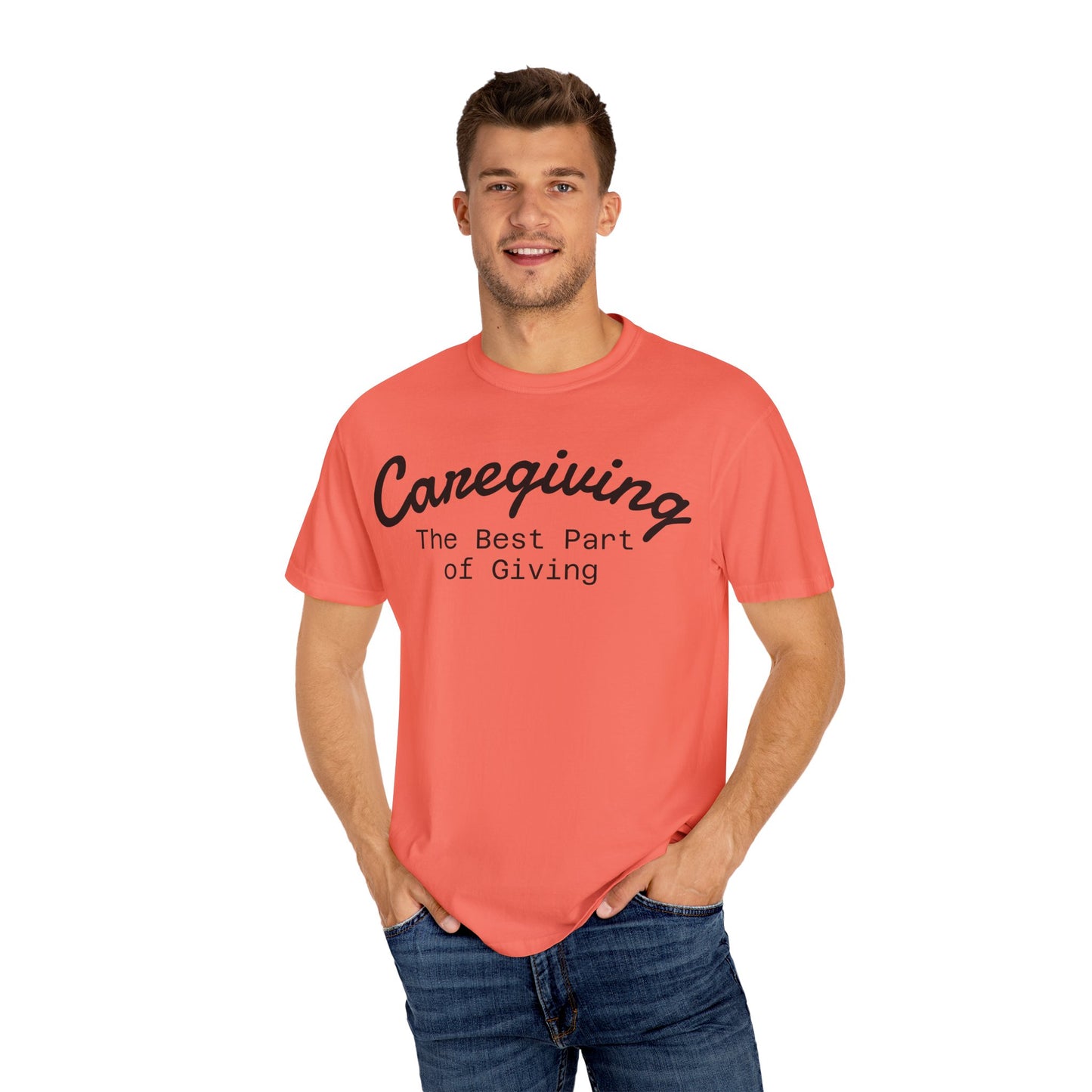 Caregiving Love Over Dementia T-shirt, Inspirational Quote Tee, Unisex Garment-Dyed Shirt, Caregiver Gifts, Supportive Apparel