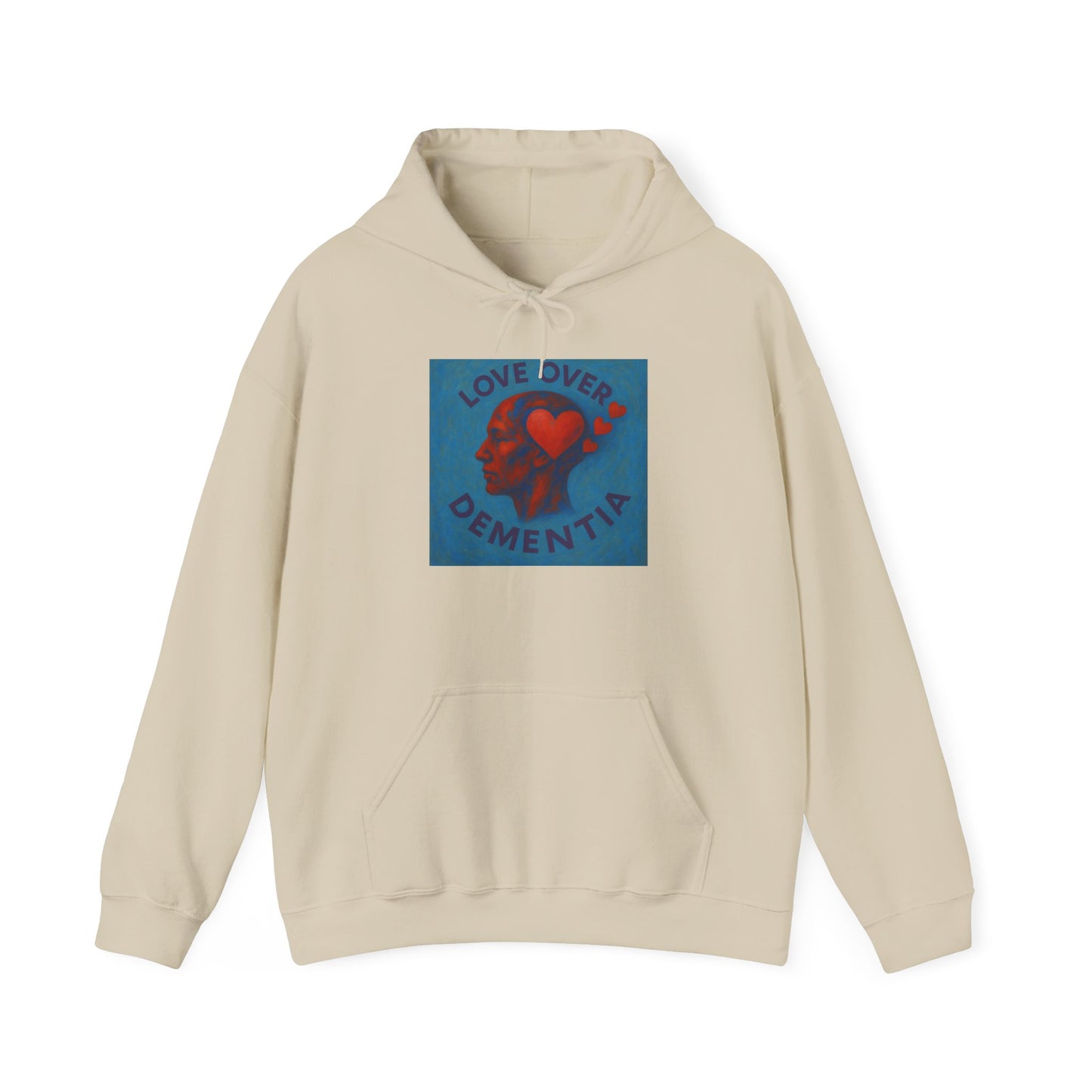 Love Over Dementia Sweatshirt, Comfort Wear for Caregivers, Supportive Gift, Awareness Apparel, Cozy Hoodie for Caregiving