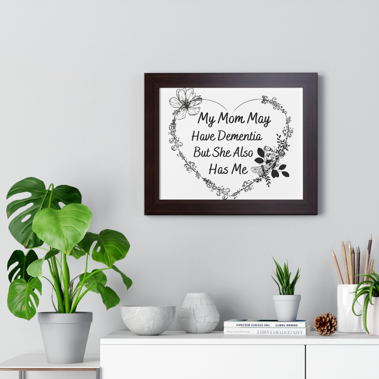 Heartfelt Dementia Awareness Framed Poster, Inspirational Wall Art for Caregivers, Gifts for Mom, Memory Loss Keepsake, Home Decor