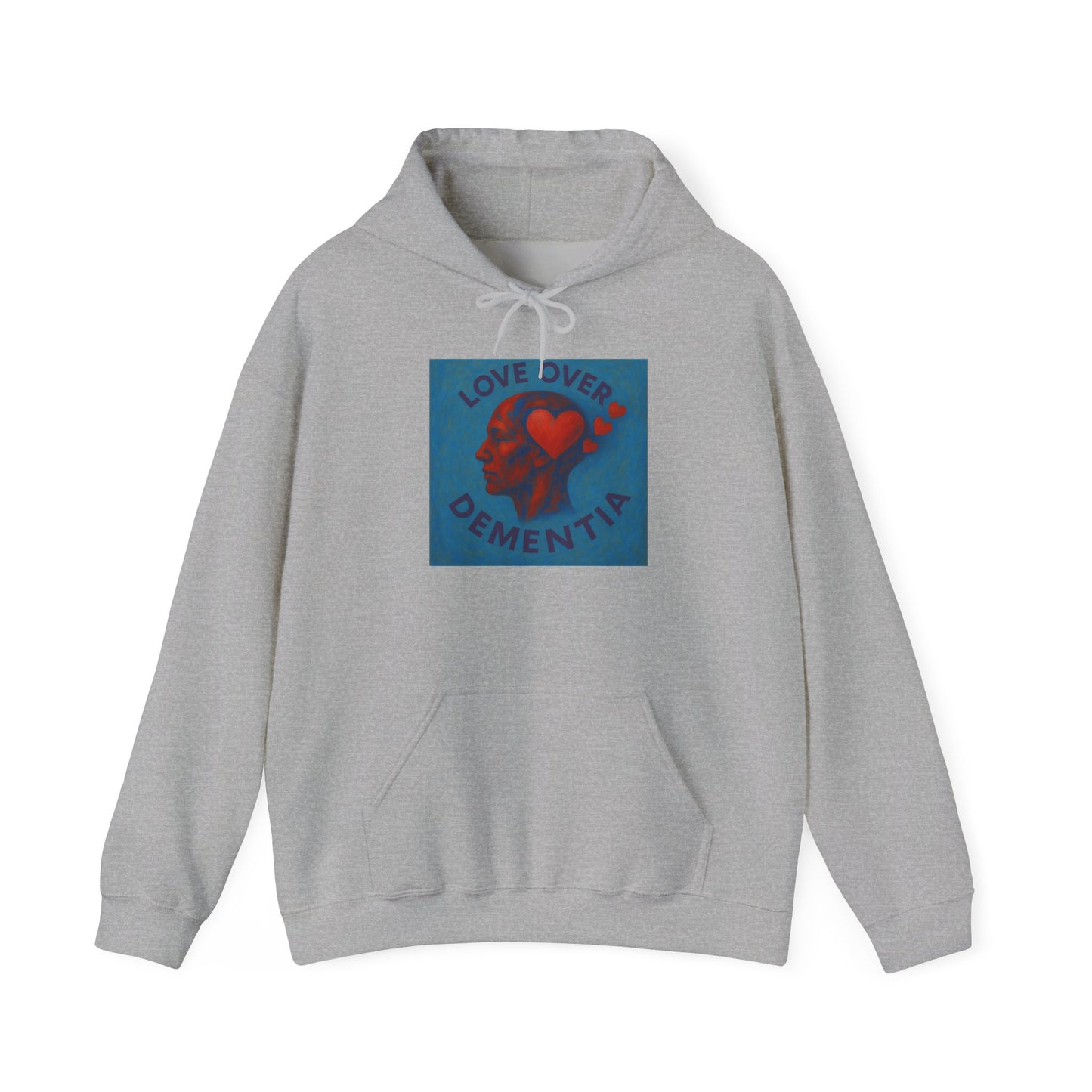 Love Over Dementia Sweatshirt, Comfort Wear for Caregivers, Supportive Gift, Awareness Apparel, Cozy Hoodie for Caregiving