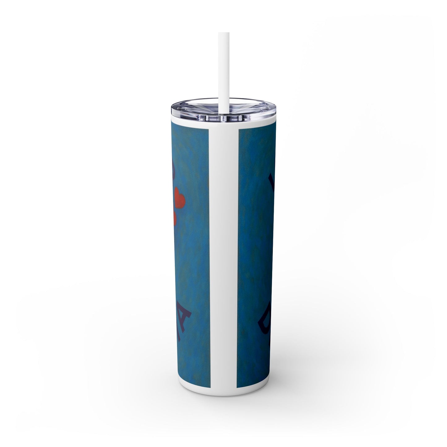 Love Over Dementia Skinny Tumbler, 20oz Travel Mug, Inspirational Gift for Caregivers, Mental Health Awareness, Awareness Fundraiser