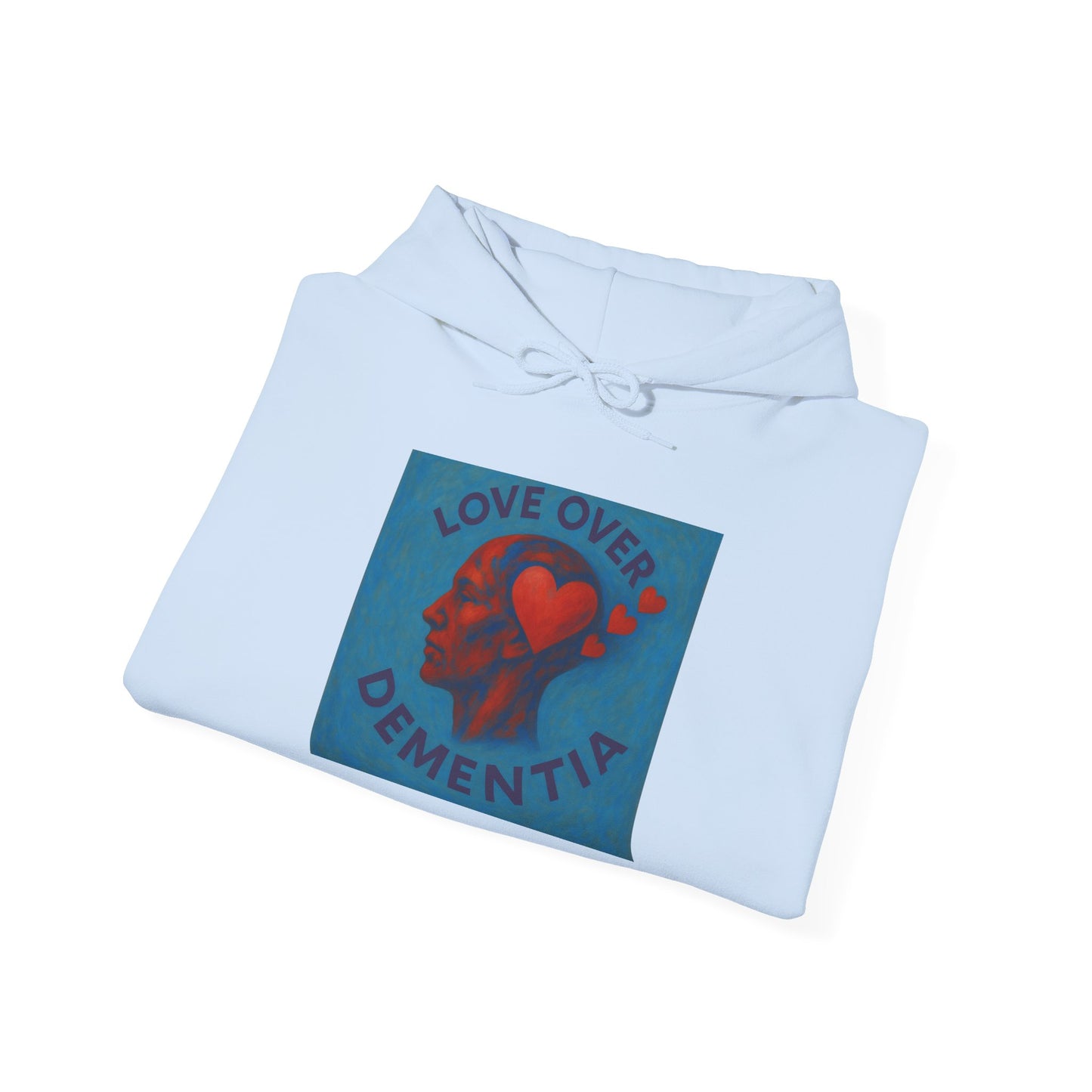 Love Over Dementia Sweatshirt, Comfort Wear for Caregivers, Supportive Gift, Awareness Apparel, Cozy Hoodie for Caregiving