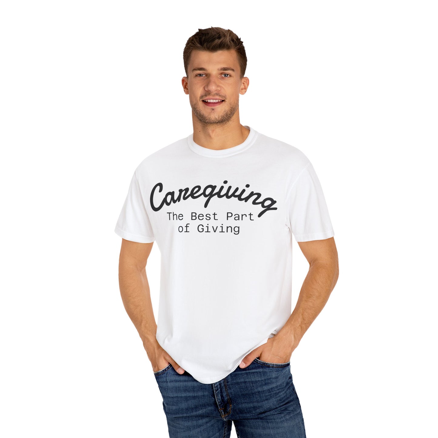 Caregiving Love Over Dementia T-shirt, Inspirational Quote Tee, Unisex Garment-Dyed Shirt, Caregiver Gifts, Supportive Apparel