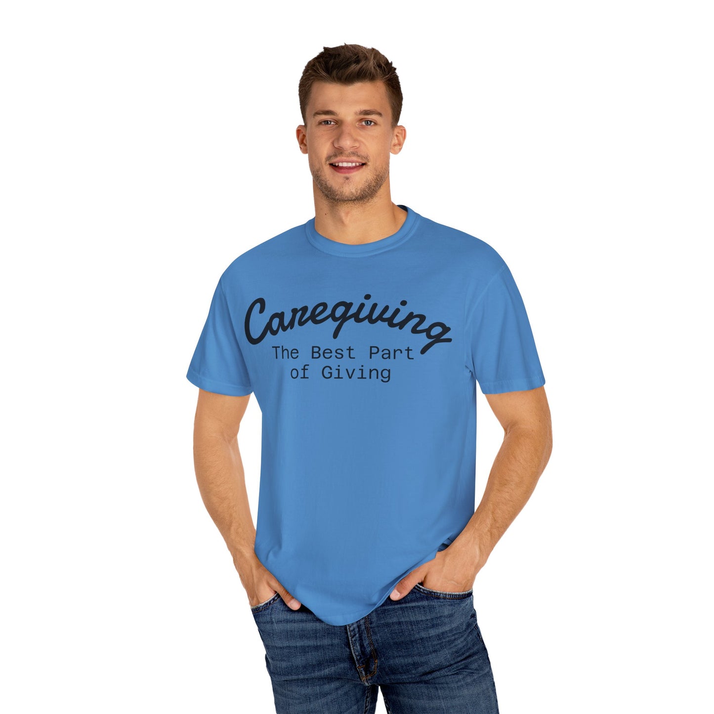 Caregiving Love Over Dementia T-shirt, Inspirational Quote Tee, Unisex Garment-Dyed Shirt, Caregiver Gifts, Supportive Apparel