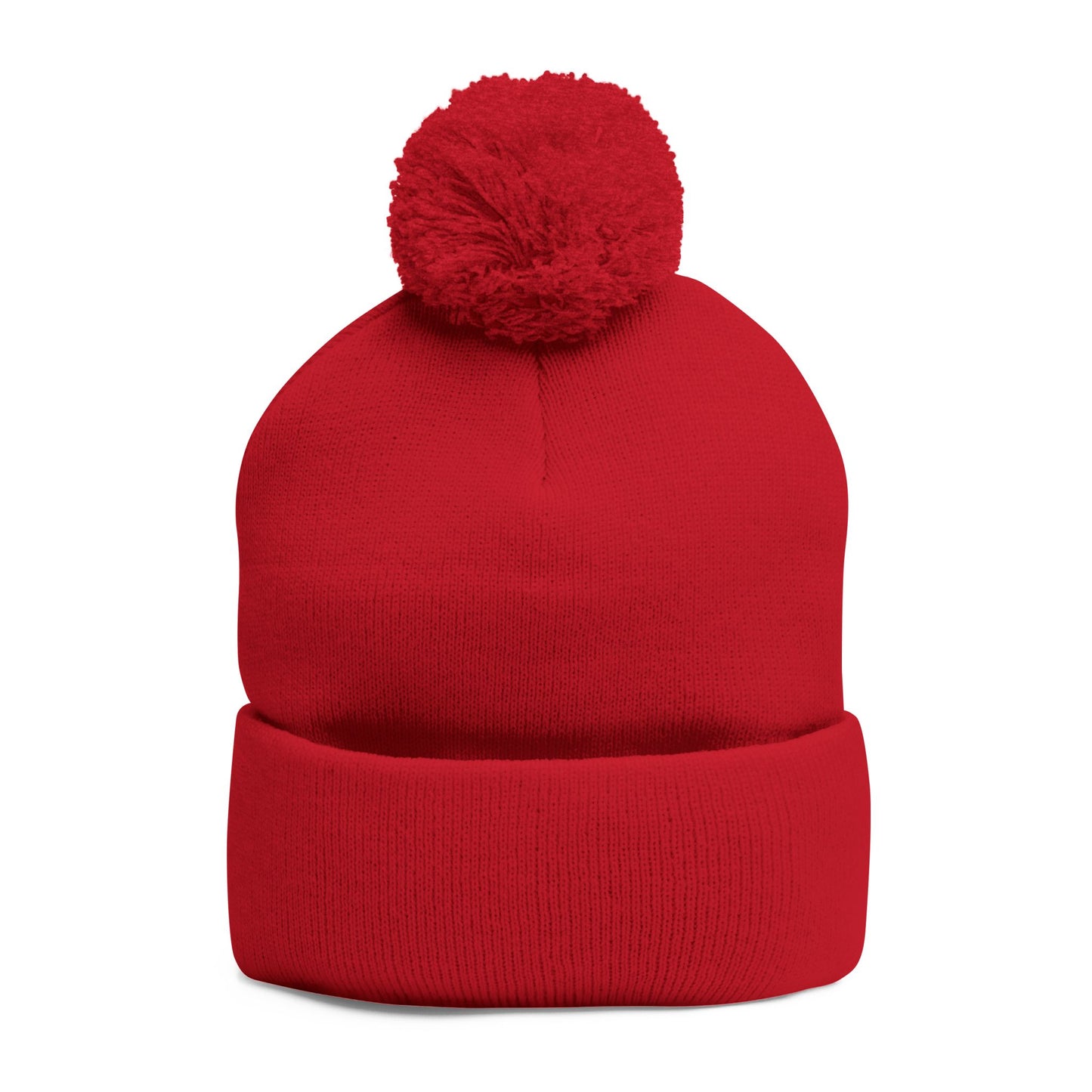 Cozy Pom-Pom Knit Cap with Heart Embroidery, Winter Beanie, Cute Gift for Him or Her, Fashion Accessory, Fall and Winter Style