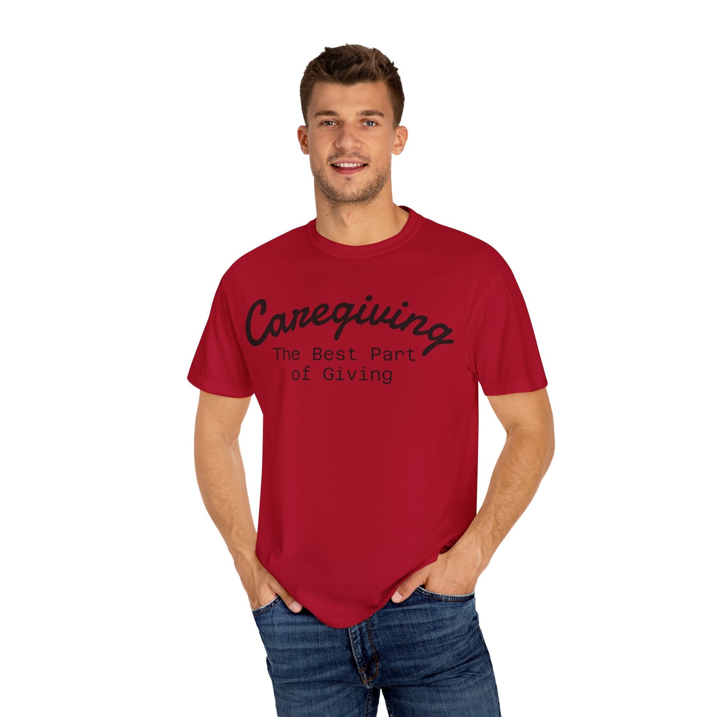 Caregiving Love Over Dementia T-shirt, Inspirational Quote Tee, Unisex Garment-Dyed Shirt, Caregiver Gifts, Supportive Apparel