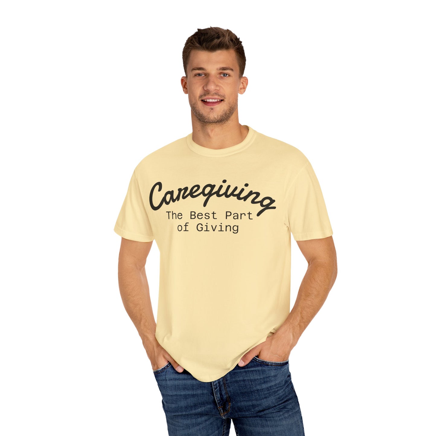 Caregiving Love Over Dementia T-shirt, Inspirational Quote Tee, Unisex Garment-Dyed Shirt, Caregiver Gifts, Supportive Apparel
