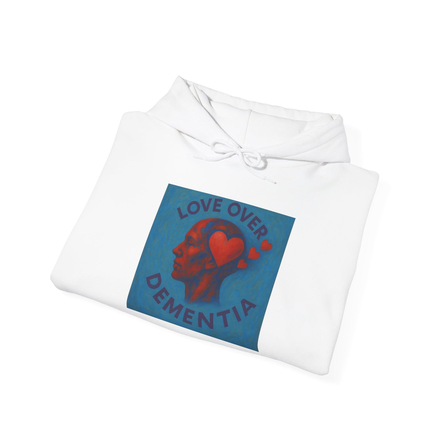 Love Over Dementia Sweatshirt, Comfort Wear for Caregivers, Supportive Gift, Awareness Apparel, Cozy Hoodie for Caregiving