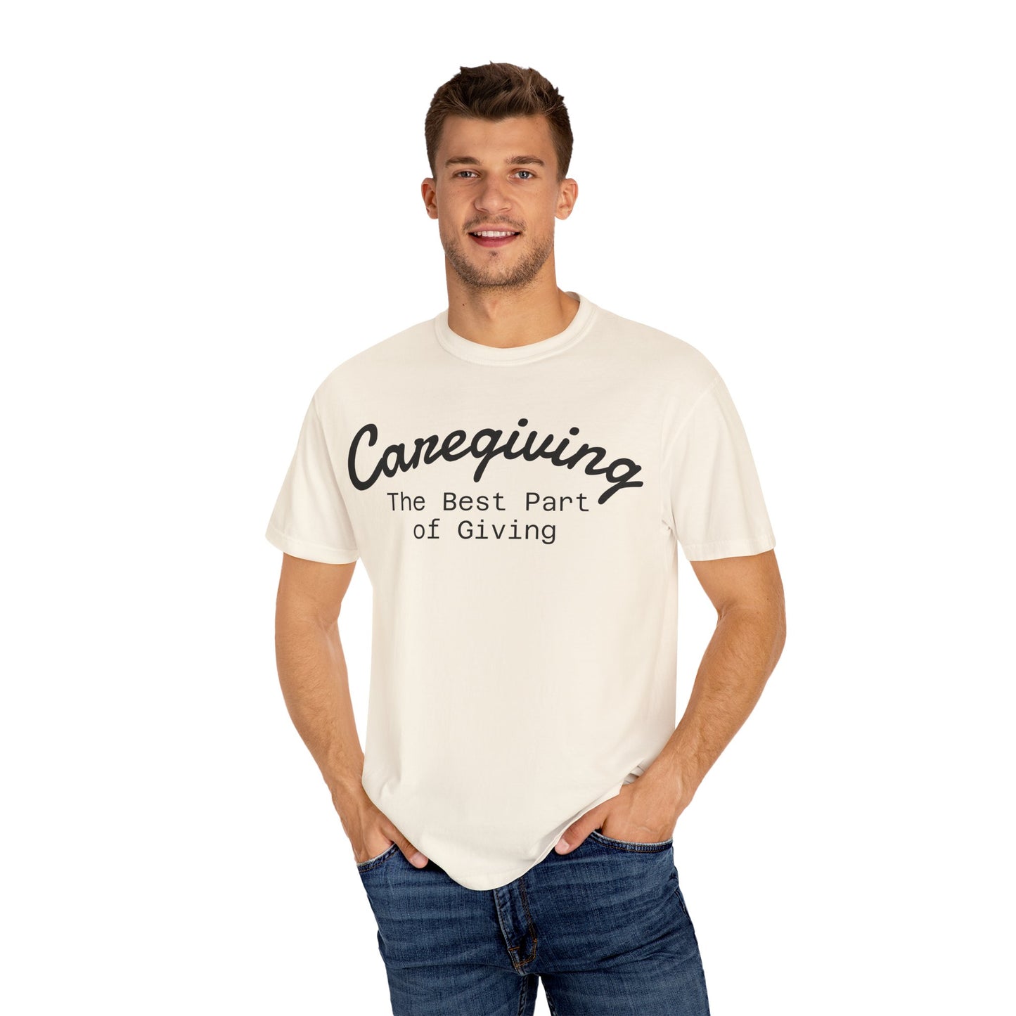 Caregiving Love Over Dementia T-shirt, Inspirational Quote Tee, Unisex Garment-Dyed Shirt, Caregiver Gifts, Supportive Apparel