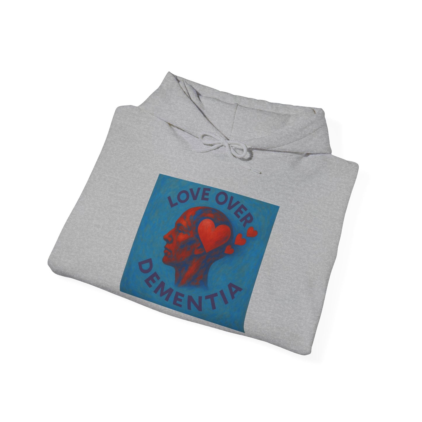 Love Over Dementia Sweatshirt, Comfort Wear for Caregivers, Supportive Gift, Awareness Apparel, Cozy Hoodie for Caregiving