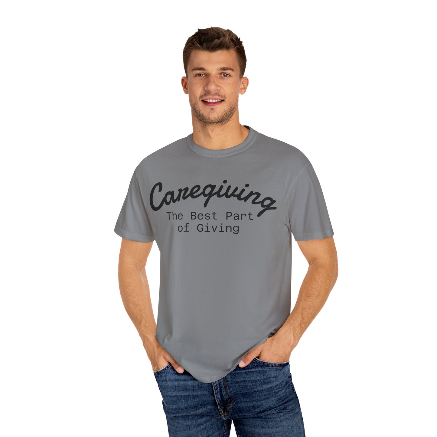 Caregiving Love Over Dementia T-shirt, Inspirational Quote Tee, Unisex Garment-Dyed Shirt, Caregiver Gifts, Supportive Apparel