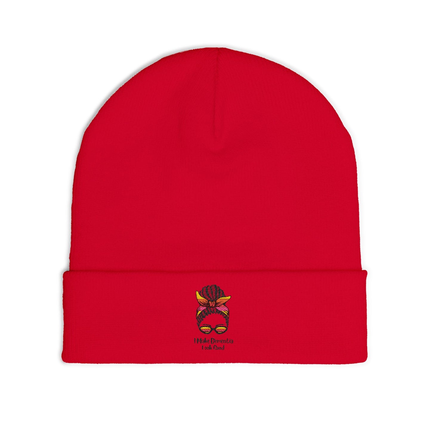 Embroidered Knit Beanie with Fun Afro Girl Design, Winter Accessory, Gift Idea for Her, Cozy & Stylish Headwear, Perfect for Any Occasion