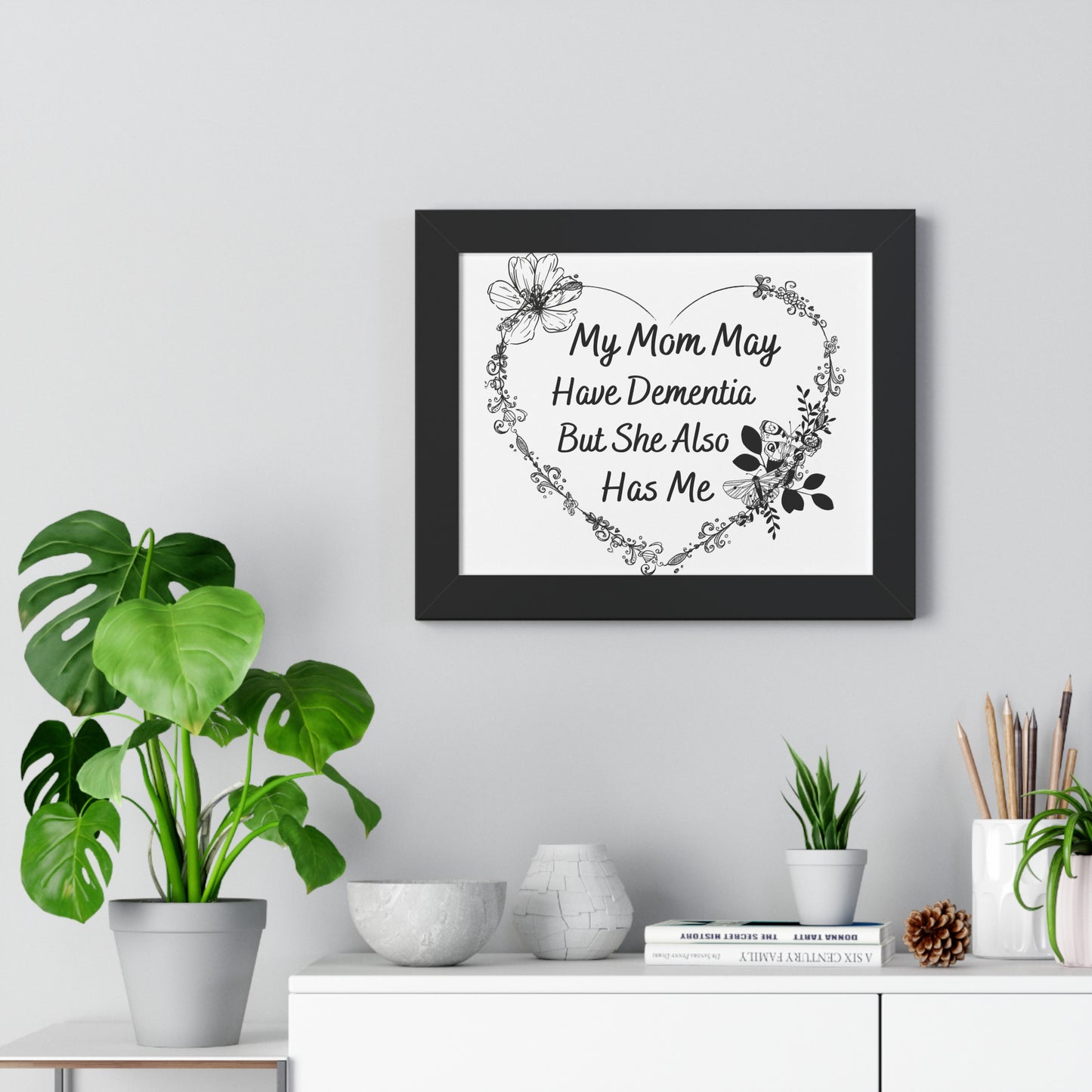 Heartfelt Dementia Awareness Framed Poster, Inspirational Wall Art for Caregivers, Gifts for Mom, Memory Loss Keepsake, Home Decor