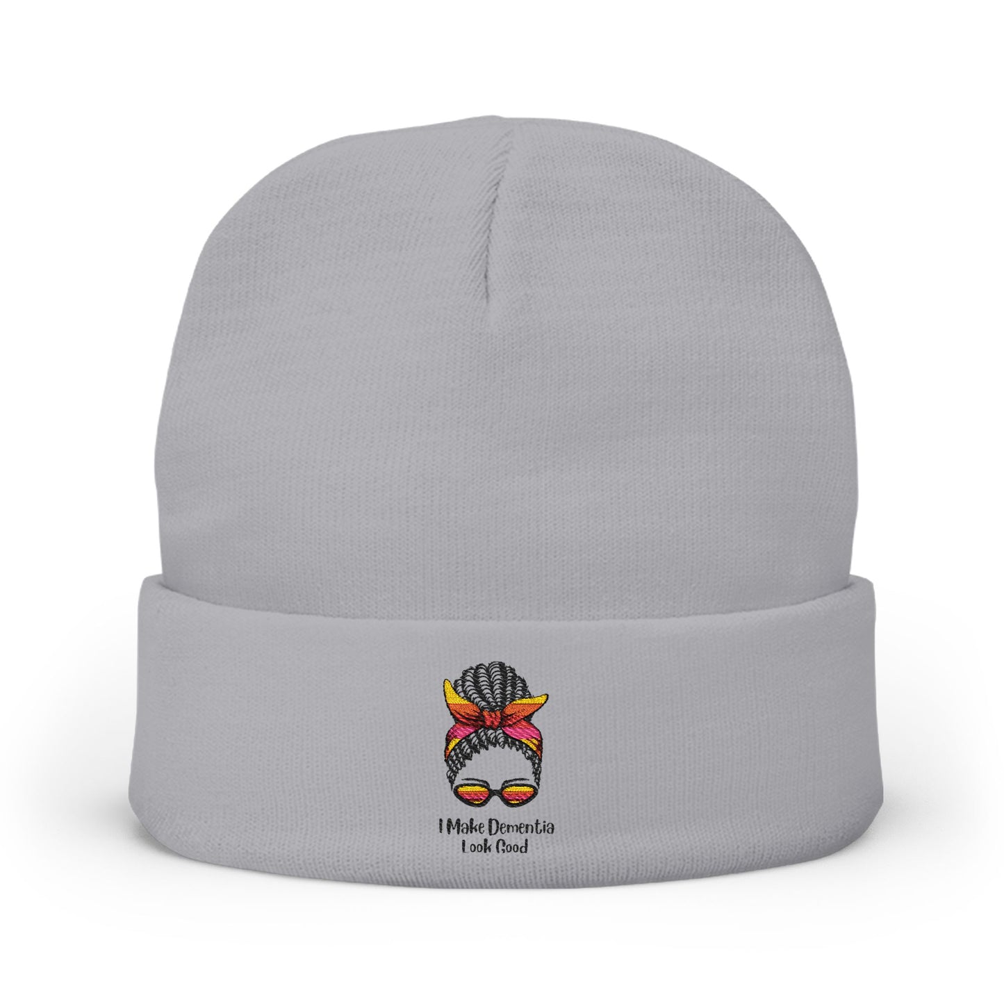 Embroidered Knit Beanie with Fun Afro Girl Design, Winter Accessory, Gift Idea for Her, Cozy & Stylish Headwear, Perfect for Any Occasion