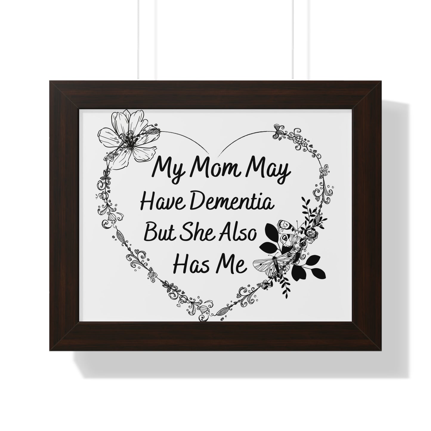 Heartfelt Dementia Awareness Framed Poster, Inspirational Wall Art for Caregivers, Gifts for Mom, Memory Loss Keepsake, Home Decor