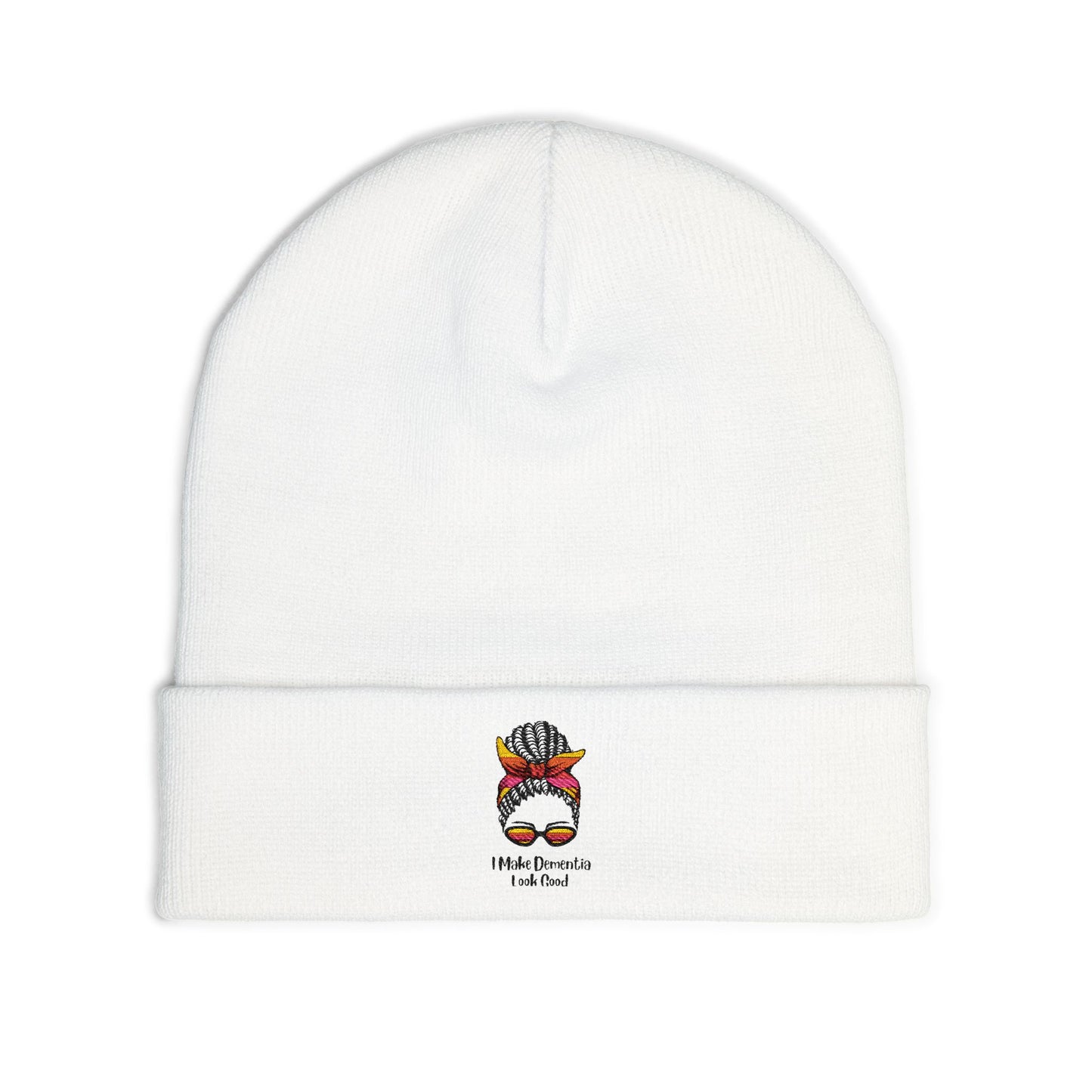 Embroidered Knit Beanie with Fun Afro Girl Design, Winter Accessory, Gift Idea for Her, Cozy & Stylish Headwear, Perfect for Any Occasion