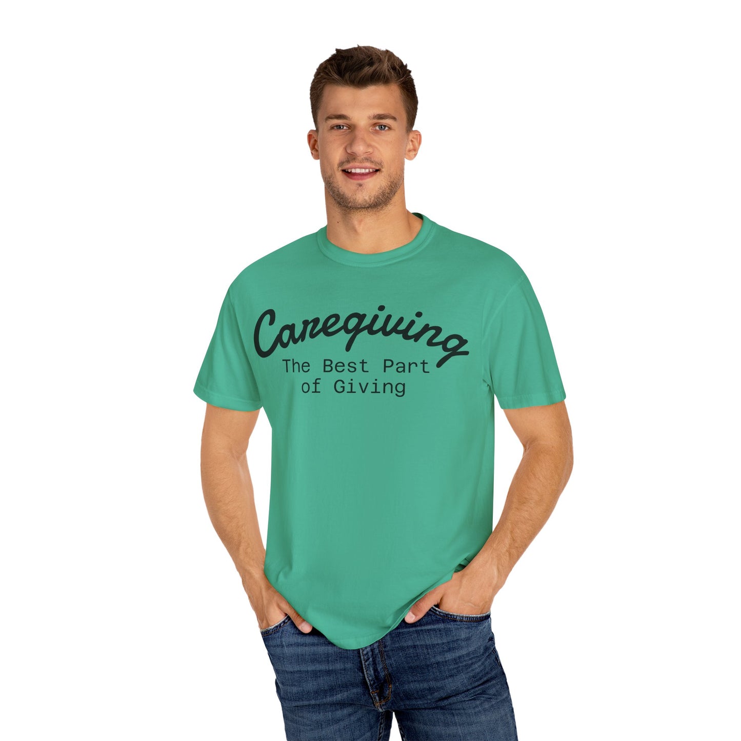 Caregiving Love Over Dementia T-shirt, Inspirational Quote Tee, Unisex Garment-Dyed Shirt, Caregiver Gifts, Supportive Apparel